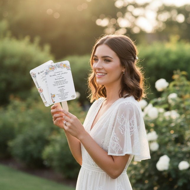 Floral Arch Wedding Ceremony Program Fan (Creator Uploaded)