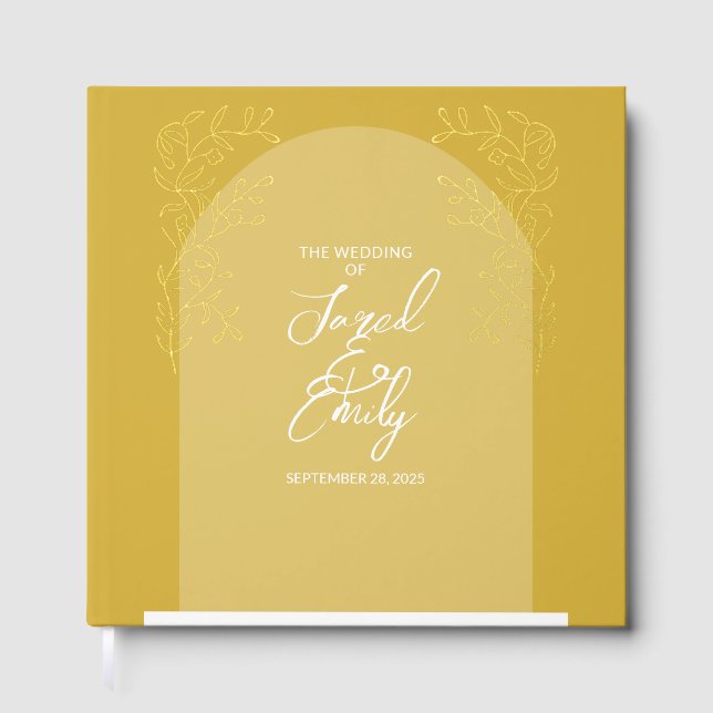Floral Arch Wedding  Foil Guest Book (Front)