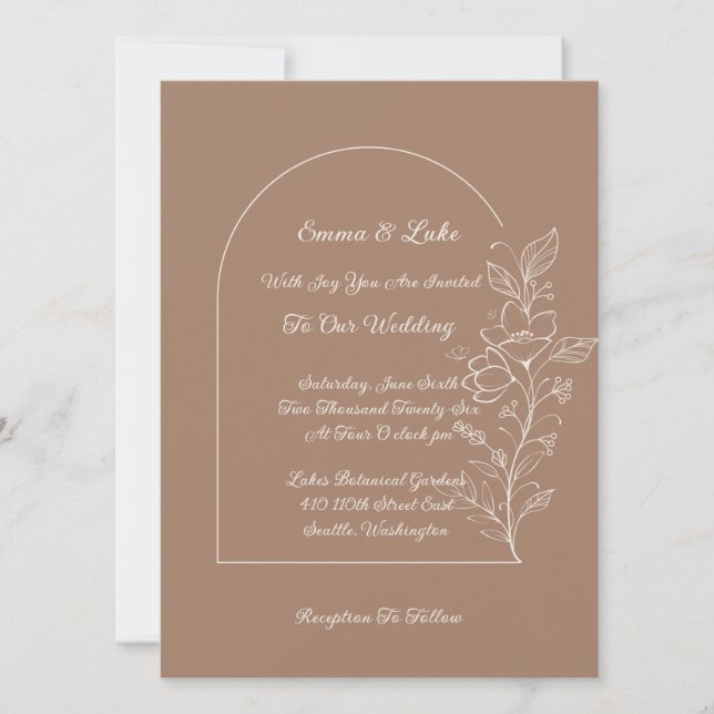 Floral Arch Wedding Invitation (Front)