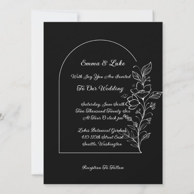 Floral Arch Wedding Invitation (Front)