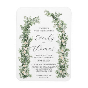 Floral Arch Wedding Invitations Magnet