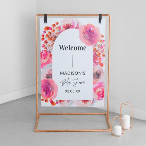 Floral Arch Welcome Bridal Shower Sign Acrylic