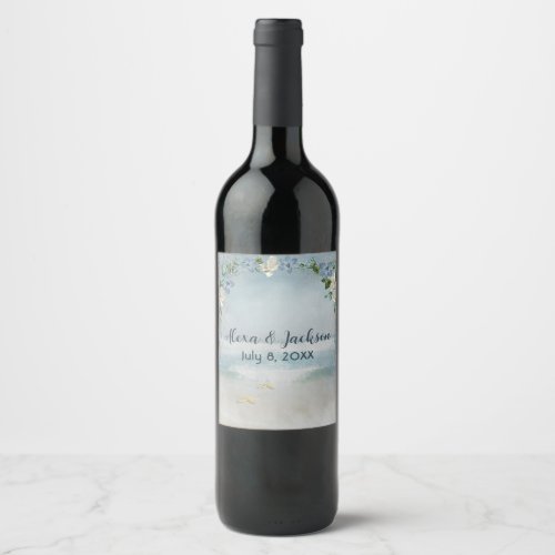 Floral Arch with Nautical Net Wine Label