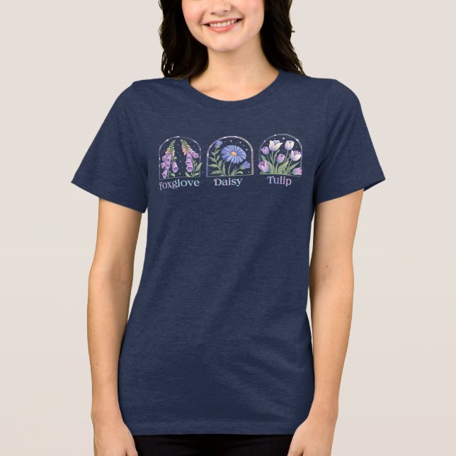 Floral Arches T-Shirt – Dreamy Foxglove, Daisy  Tri-Blend Shirt (Front)