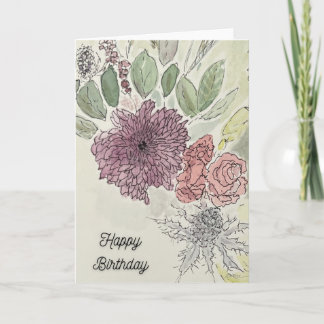Floral Arrangement Birthday Card
