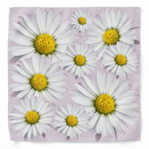 Floral arrangement of white and yellow daisies bandana