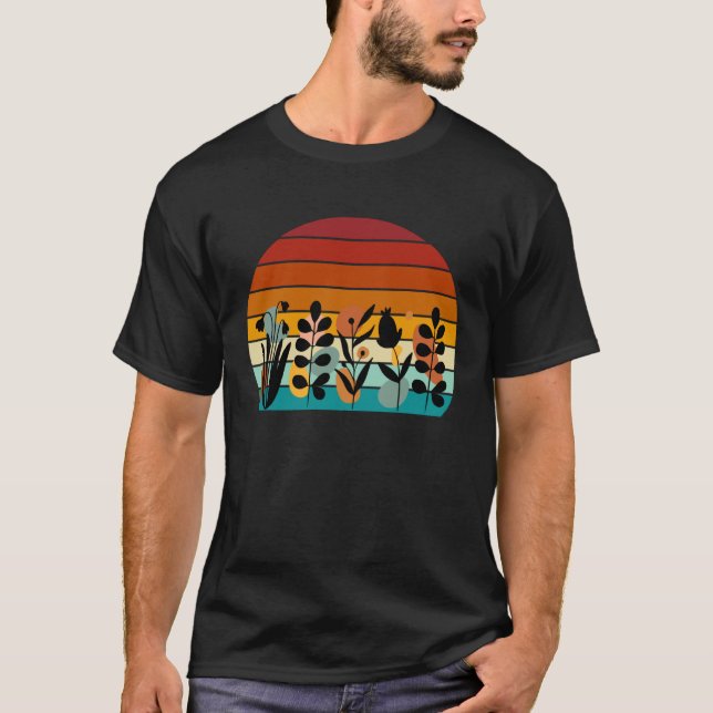 Floral Art At Sunset Boho Wildflowers Wildflower T-Shirt (Front)