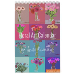 Floral Art Calendar By Linda Kavalsky+Custom Dates