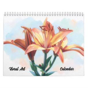 Floral Art Colorful Flowers Calendar