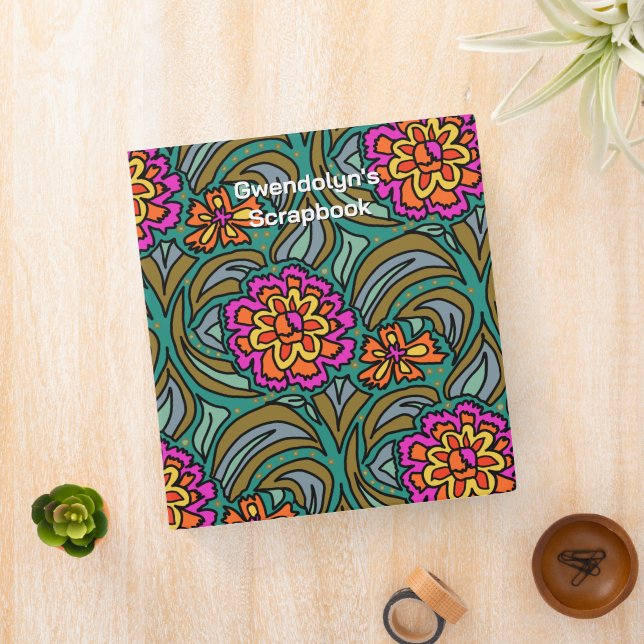 Floral Art Custom Scrapbook Binder (In Situ)