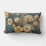 Floral Art Deco Art Nouveau Style Design Lumbar Pillow