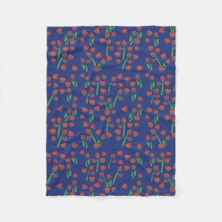 Floral Art Deco pattern Fleece Blanket