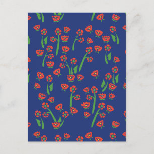 Floral Art Deco pattern Postcard