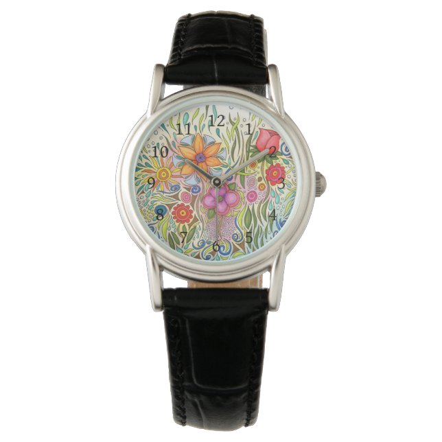 Floral Art Design Flower 12 Watch (Front)