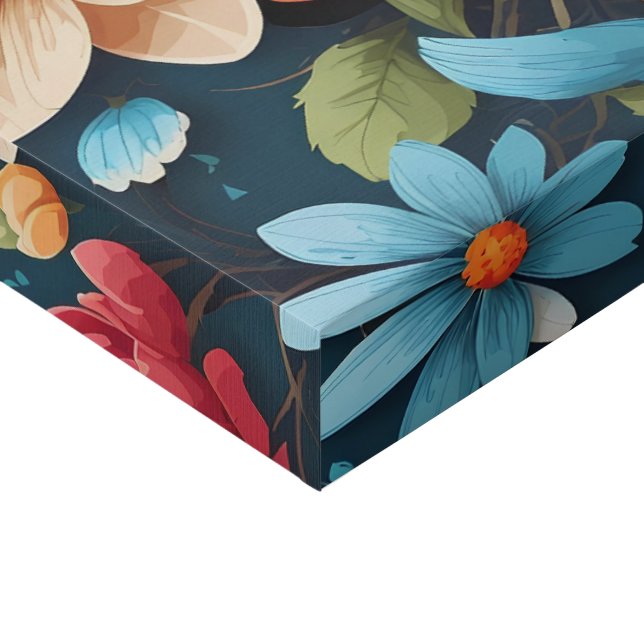 floral  art faux canvas print (Corner)