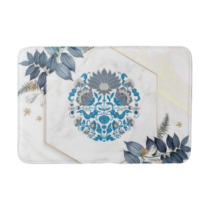 Floral Art, Floral Frame Bath Mat