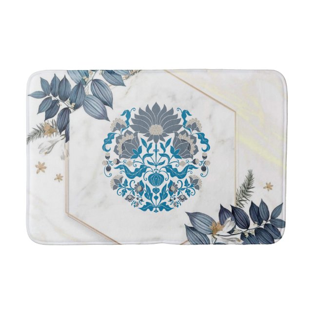 Floral Art, Floral Frame Bath Mat (Front)
