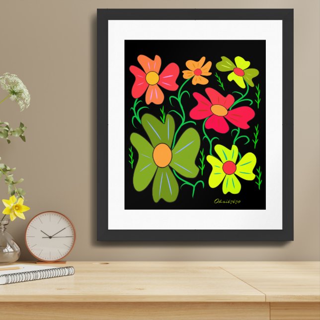 Floral art framed art (Table Top)