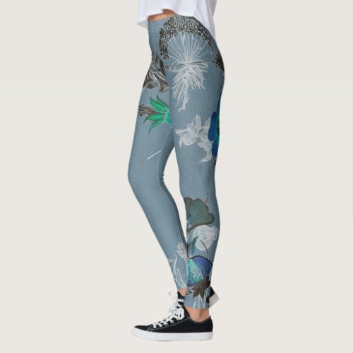 Floral Art Leggings _ Blue Ferdinand