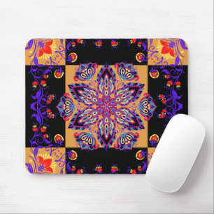 Floral Art, Mehndi Violet Nature Mouse Pad