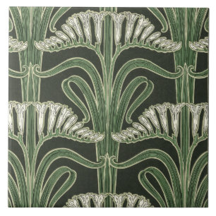 Floral Art Nouveau design Ceramic Tile