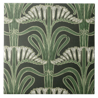 Floral Art Nouveau design Ceramic Tile
