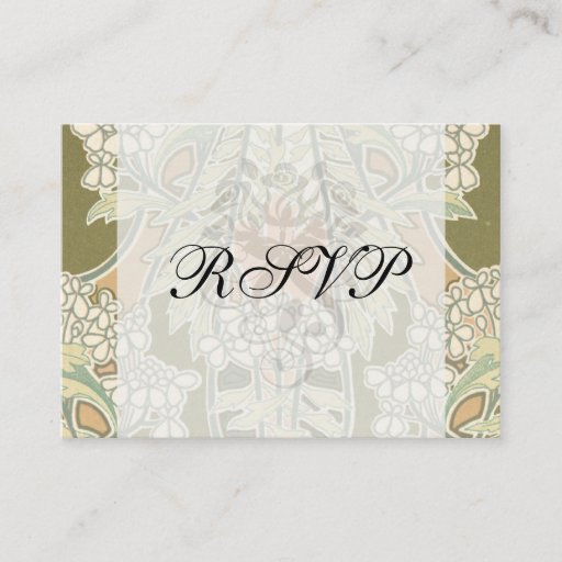 Customizable floral art nouveau business cards