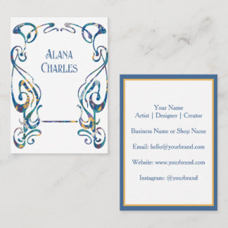Floral art nouveau frame business card