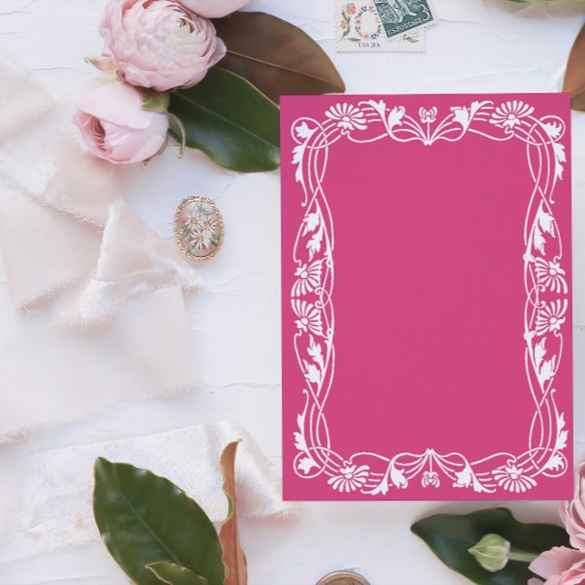 Floral art nouveau frame Invitation template  (Creator Uploaded)