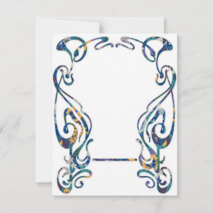 Floral art nouveau frame note card