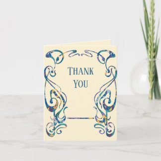 Floral art nouveau frame Thank You Note Card