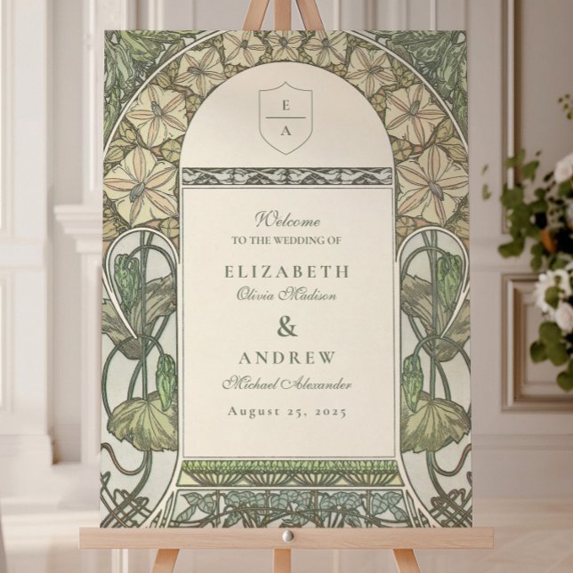 Floral Art Nouveau Greenery wedding Foam Board (Creator Uploaded)