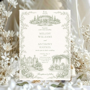 Floral Art Nouveau–Inspired Wedding Stationery Inv Invitation