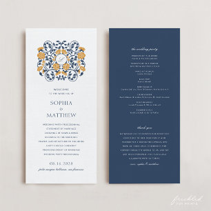 Floral Art Nouveau Monogram Wedding Program