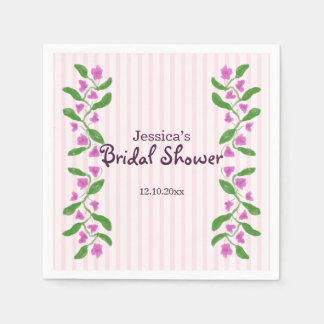 Floral Art Nouveau Pink Bridal Shower Napkins