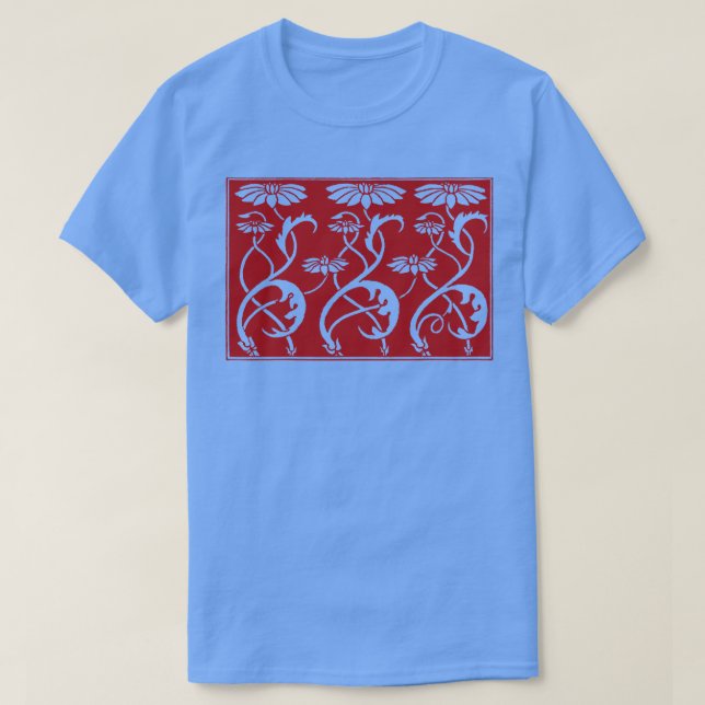 Floral Art Noveau Assyrian Influenced Horizontal S T-Shirt (Design Front)