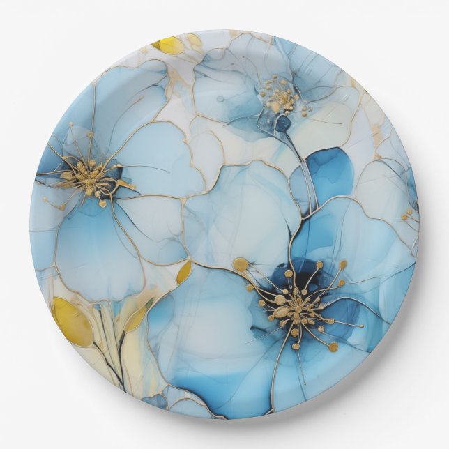 Floral art  paper plates (Front)