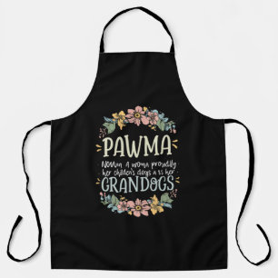 Floral Art Pawma Noun Definition Mama Grandma Dog Apron