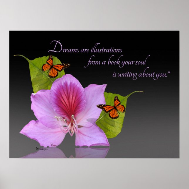 Floral art photography on black Inspirational Poster (Front)