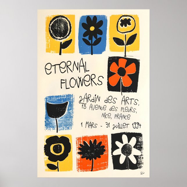 Floral Art Print Abstract Botanical Poster, Nice (Front)