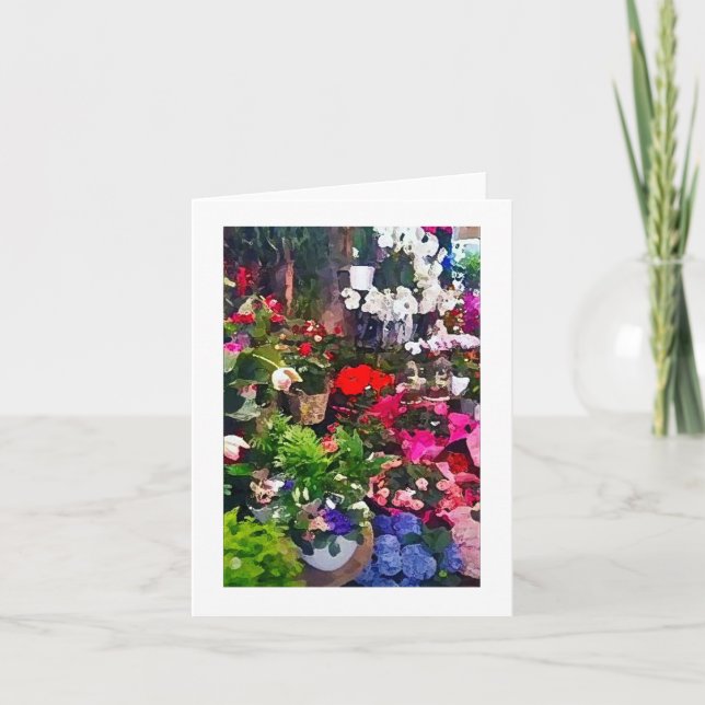 Floral Art Print Blank Note Card (Front)