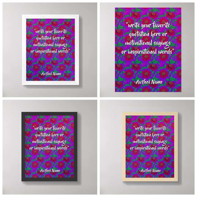 (Floral Art / Red Flowers) Create Your Own Quote  Poster (Custom Floral Quote Art
)