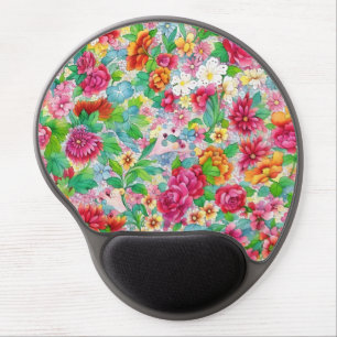 Floral Art Retro Style Wrist Mousepad