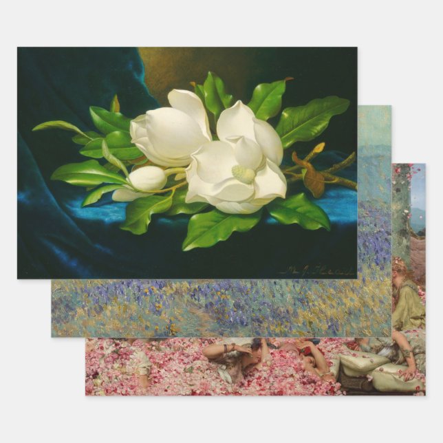 Floral Art Selection (Beautiful Flowers) Wrapping Paper Sheets (Set)