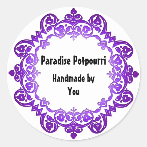 Floral Art Soap or Canning Labels Purple