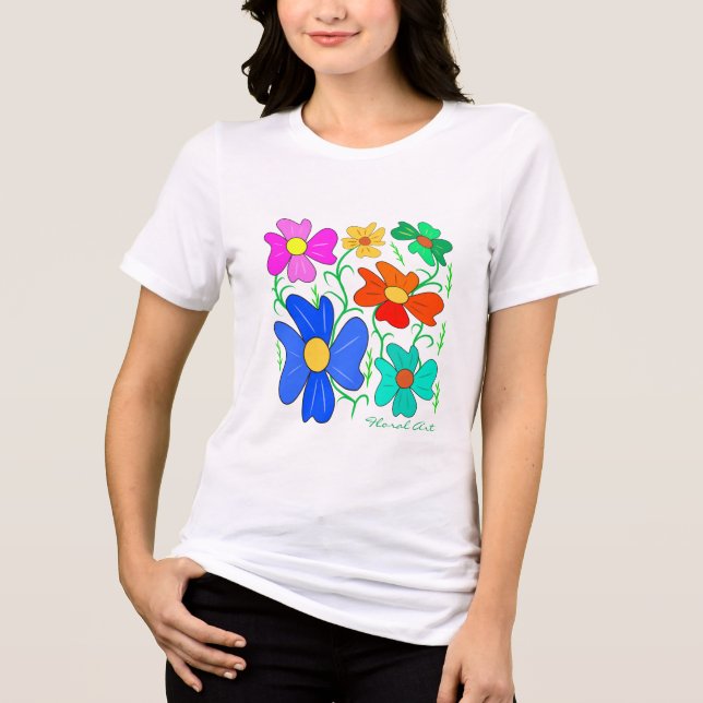 Floral art Tri-Blend shirt (Front)