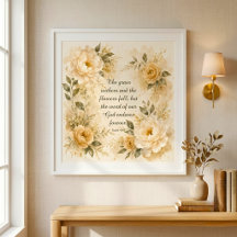Floral Art Watercolor Christian Bible Verse