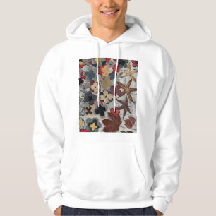 Floral Artistic Print Teal Hoodie