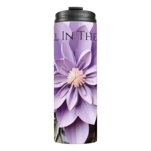 Floral Artistry 3D Paper Blooms Thermal Tumbler