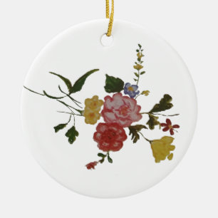 Floral Artwork Japanese Flower Ceramic Ornament